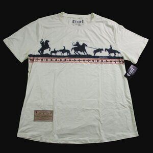 Cruel Denim Women's Short Sleeve Roping Border Graphic T-Shirt Cream